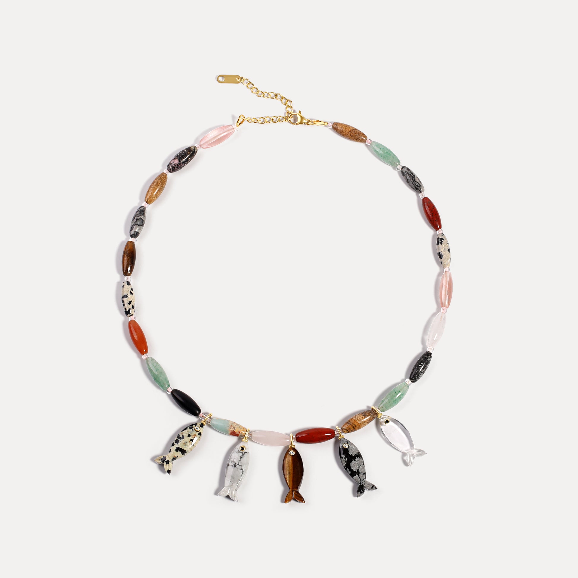 Coastal Charm Multi Fish Necklace