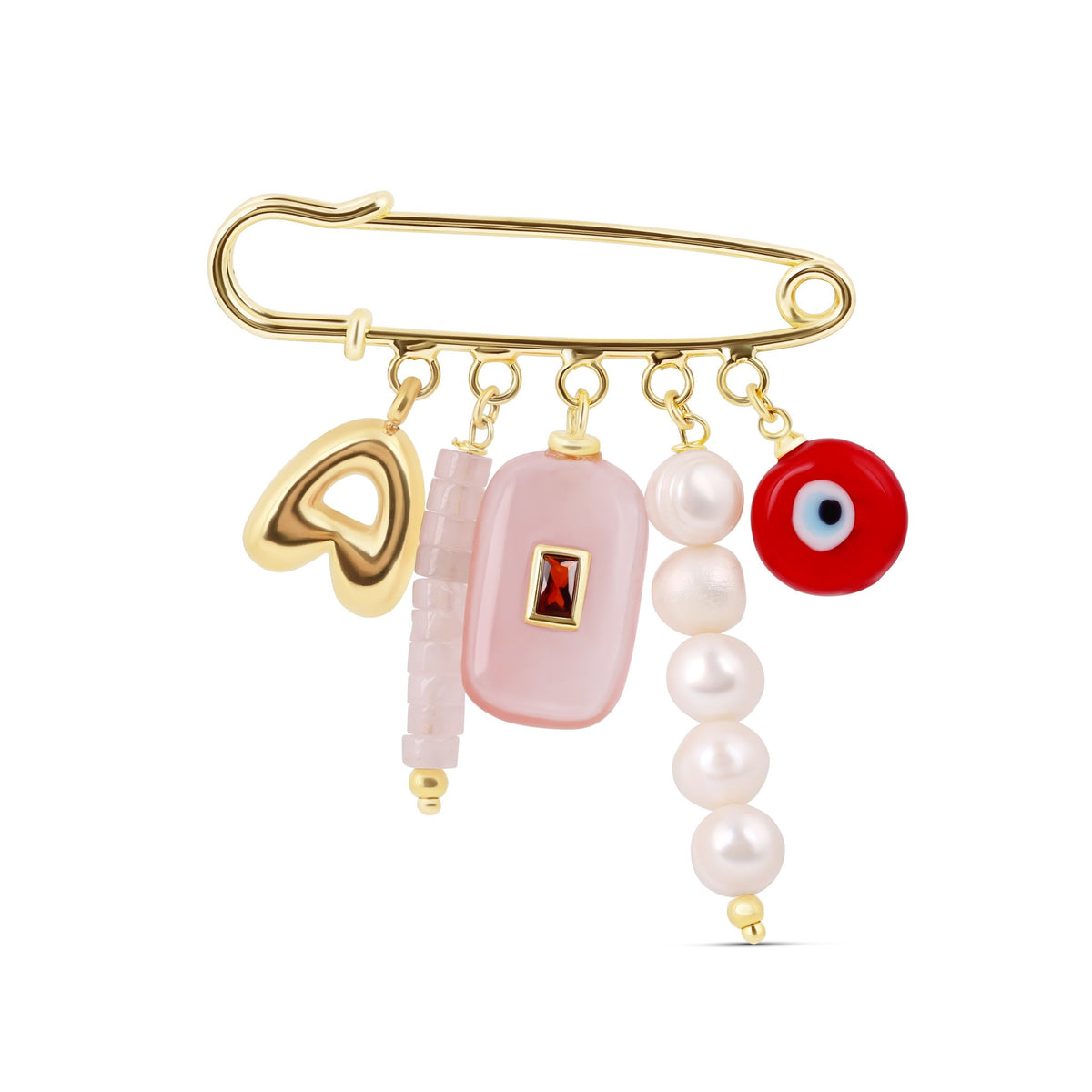 Personalized Pink Charm Statement Brooch - Hannah B by Hannah Bender