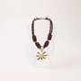 POP UPS X HANNAH B BOAT ROPE CHOCOLATE NECKLACE WITH GOLD DAISY - Hannah B by Hannah Bender