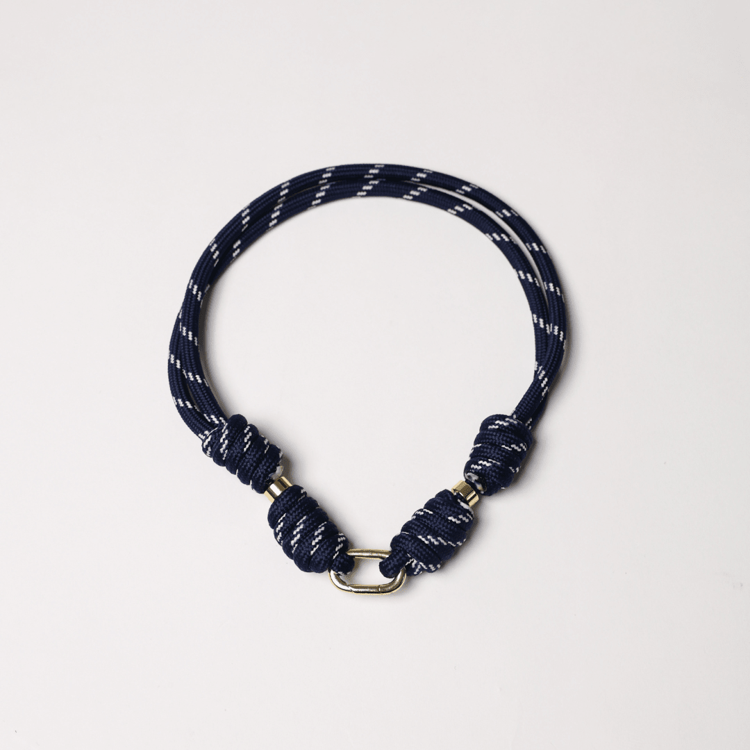 POP UPS X HANNAH B BOAT ROPE DEEP BLUE NECKLACE WITH PAVE INITIAL - Hannah B by Hannah Bender