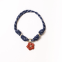 POP UPS X HANNAH B BOAT ROPE DEEP BLUE NECKLACE WITH RED HIBISCUS - Hannah B by Hannah Bender