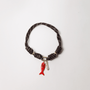 POP UPS X HANNAH B BOAT ROPE ESPRESSO NECKLACE WITH RED ENAMEL FISH & AMORE - Hannah B by Hannah Bender