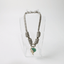 POP UPS X HANNAH B BOAT ROPE GREIGE NECKLACE WITH GREEN HEART & SNAKE - Hannah B by Hannah Bender