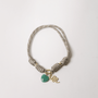 POP UPS X HANNAH B BOAT ROPE GREIGE NECKLACE WITH GREEN HEART & SNAKE - Hannah B by Hannah Bender