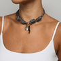 POP UPS X HANNAH B BOAT ROPE GREY NECKLACE WITH 11:11 & BLACK CHILI - Hannah B by Hannah Bender