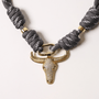 POP UPS X HANNAH B BOAT ROPE GREY NECKLACE WITH HORNS - Hannah B by Hannah Bender