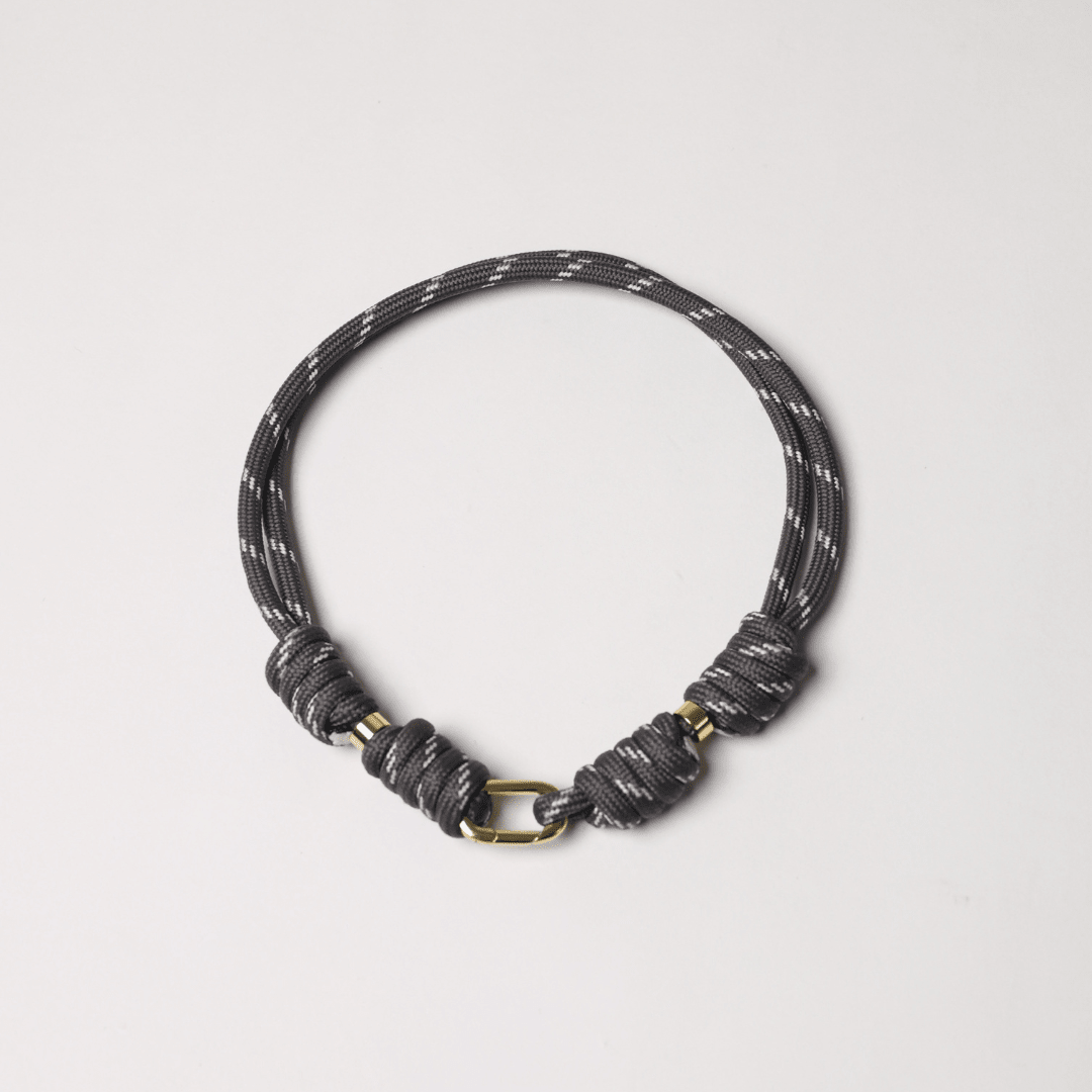 POP UPS X HANNAH B BOAT ROPE GREY NECKLACE WITH PAVE INITIAL - Hannah B by Hannah Bender