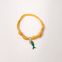 POP UPS X HANNAH B BOAT ROPE MUSTARD NECKLACE WITH GREEN ENAMEL FISH & LOVE - Hannah B by Hannah Bender