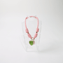 POP UPS X HANNAH B BOAT ROPE PRETTY IN PINK NECKLACE WITH GREEN HEART & PINK FISH - Hannah B by Hannah Bender