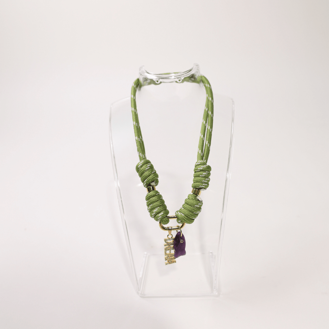 POP UPS X HANNAH B BOAT ROPE SAFARI NECKLACE WITH DREAM PURPLE FISH - Hannah B by Hannah Bender