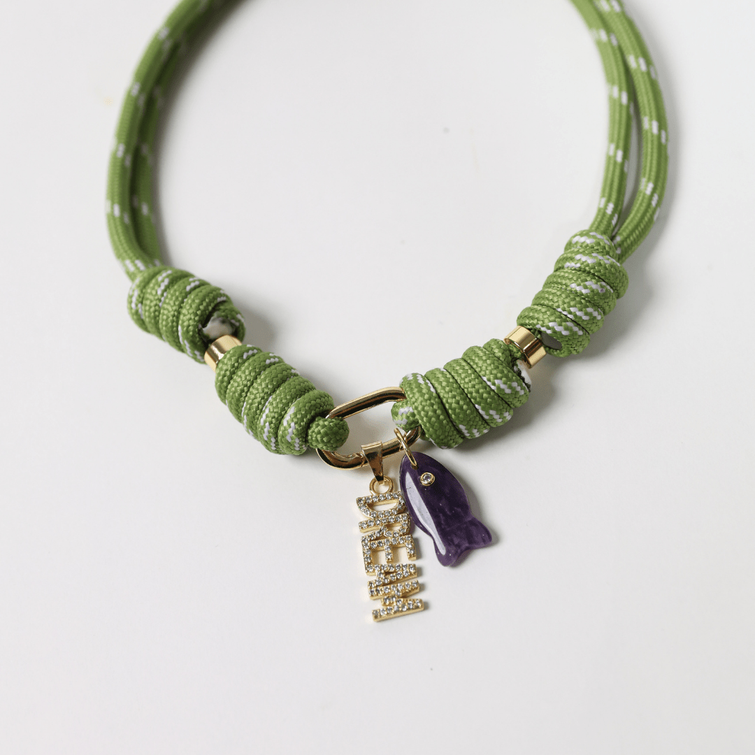 POP UPS X HANNAH B BOAT ROPE SAFARI NECKLACE WITH DREAM PURPLE FISH - Hannah B by Hannah Bender