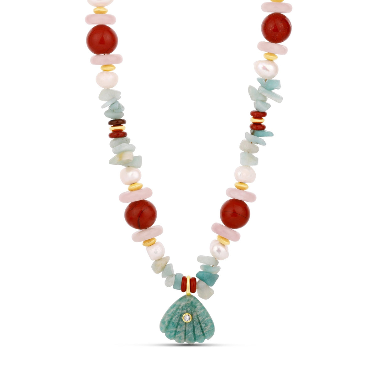 Seaside Shell Gemstone Necklace - Hannah B by Hannah Bender
