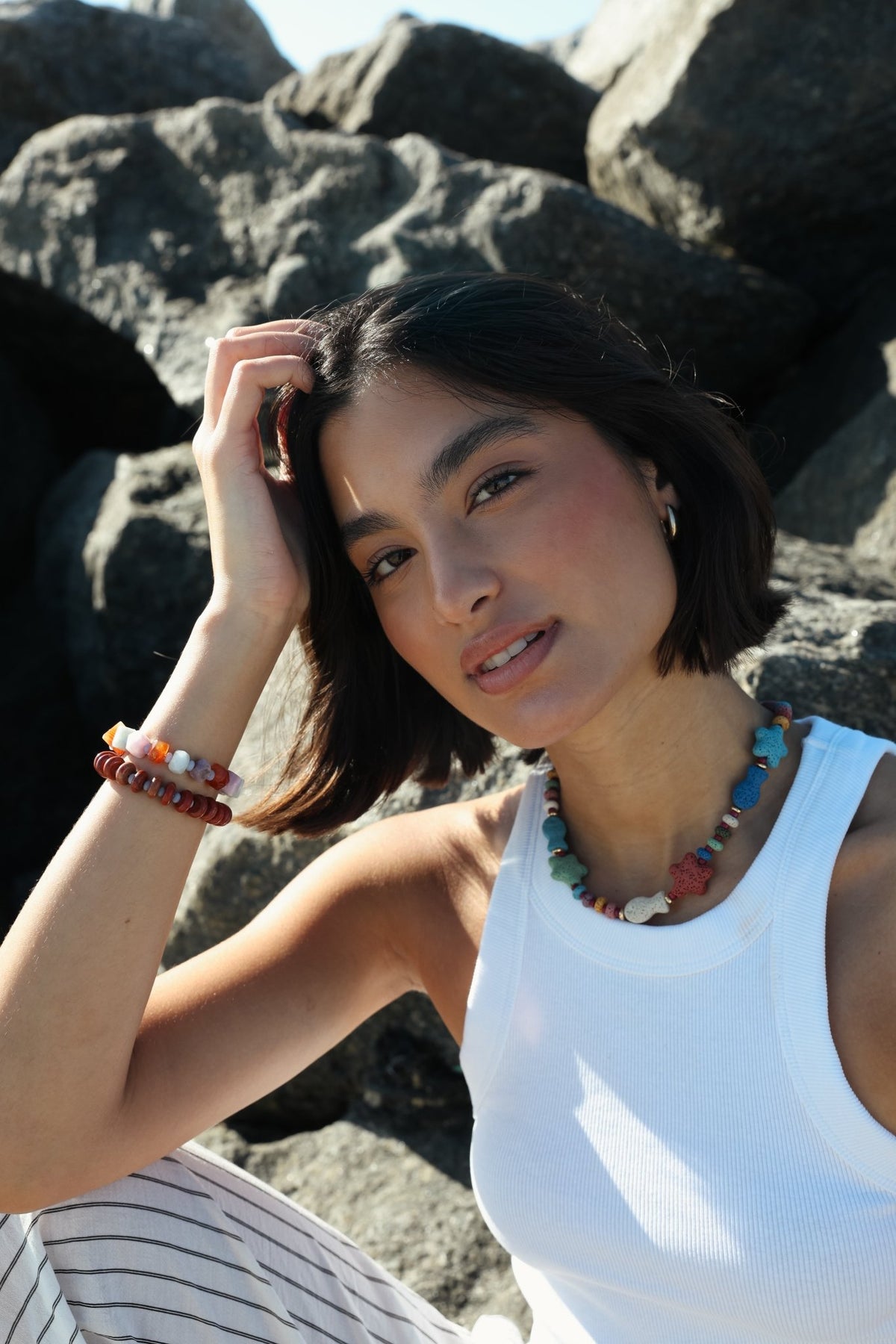 Starfish & Fish Lava Stone Necklace - Hannah B by Hannah Bender
