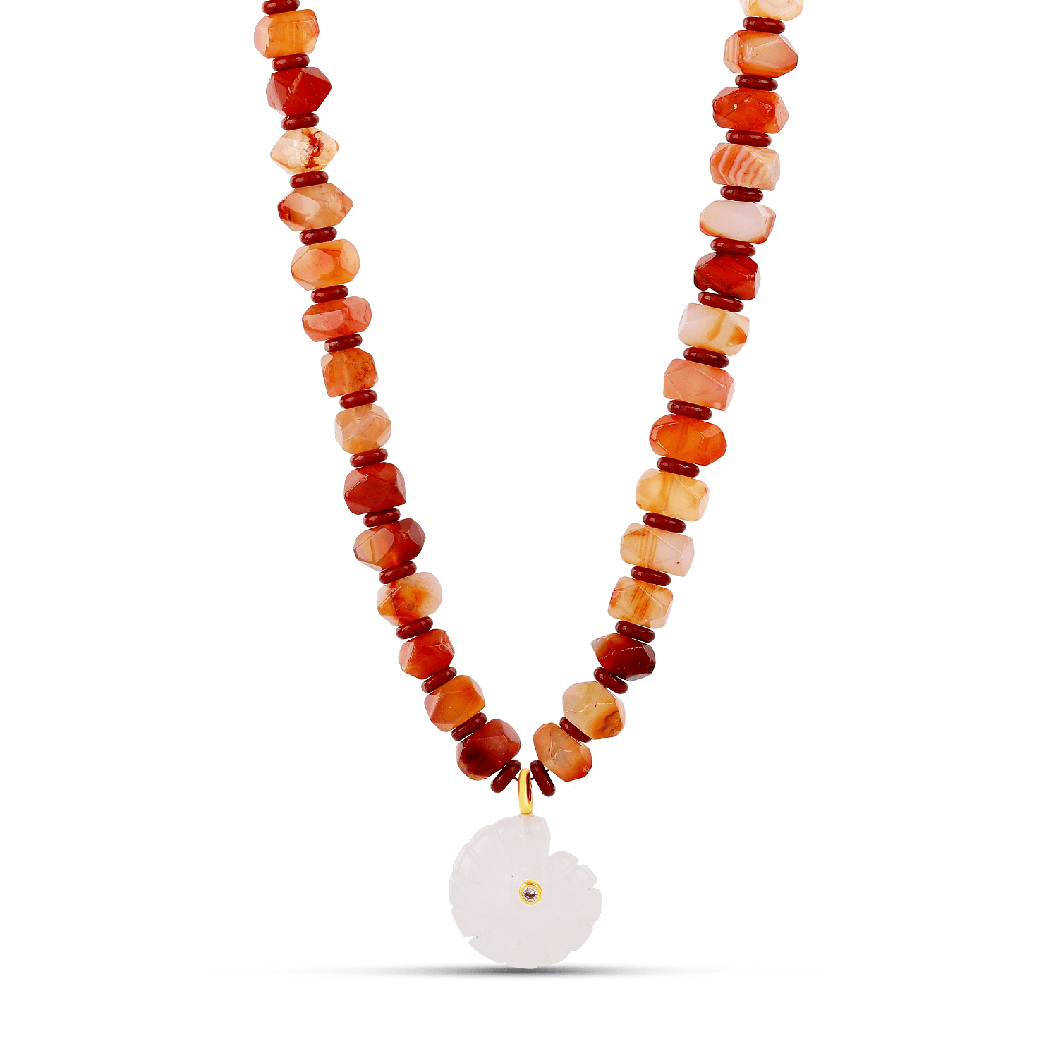 Sunset Shell Gemstone Necklace - Hannah B by Hannah Bender