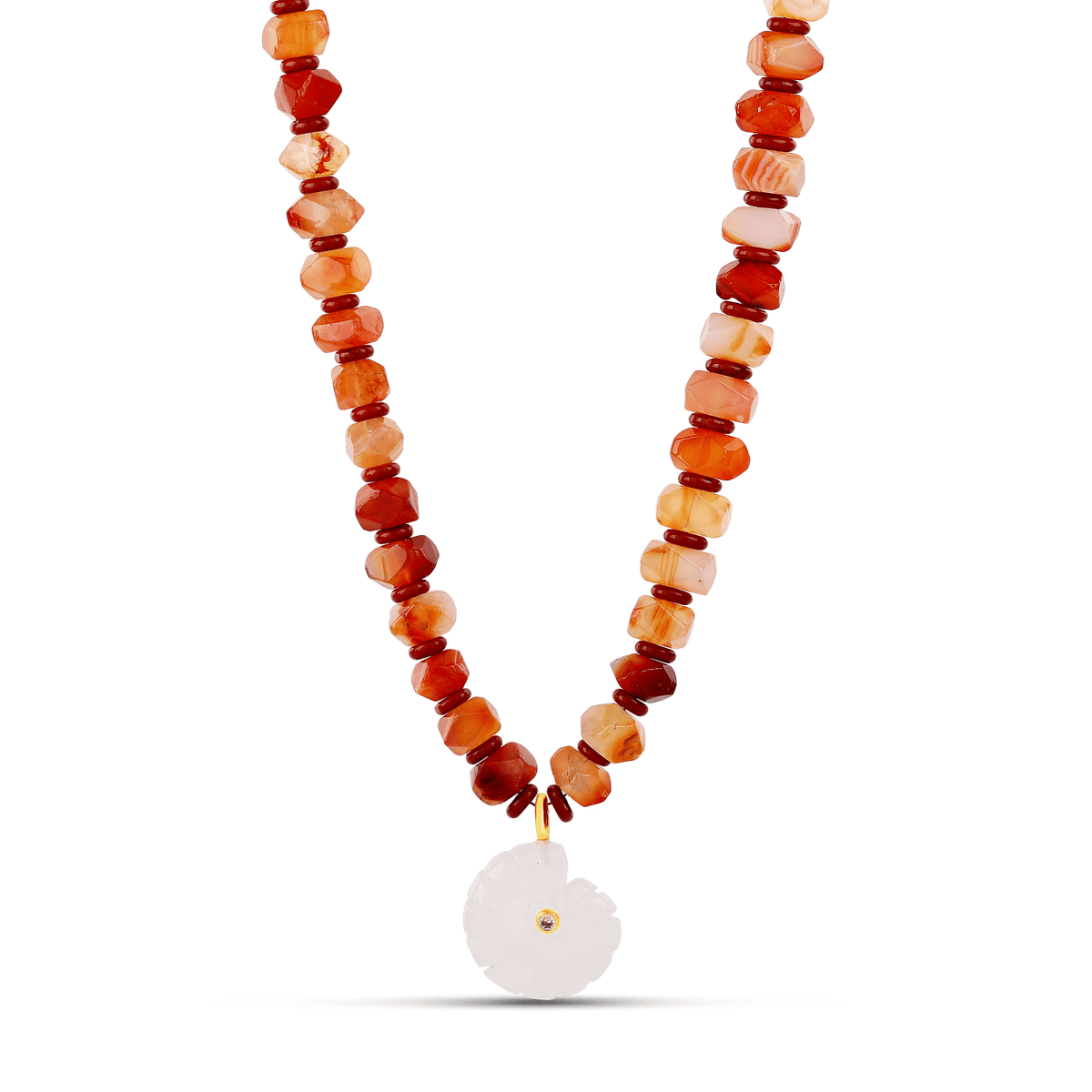 Sunset Shell Gemstone Necklace - Hannah B by Hannah Bender