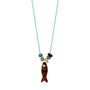 Turquoise Long Fish Charm Necklace - Hannah B by Hannah Bender