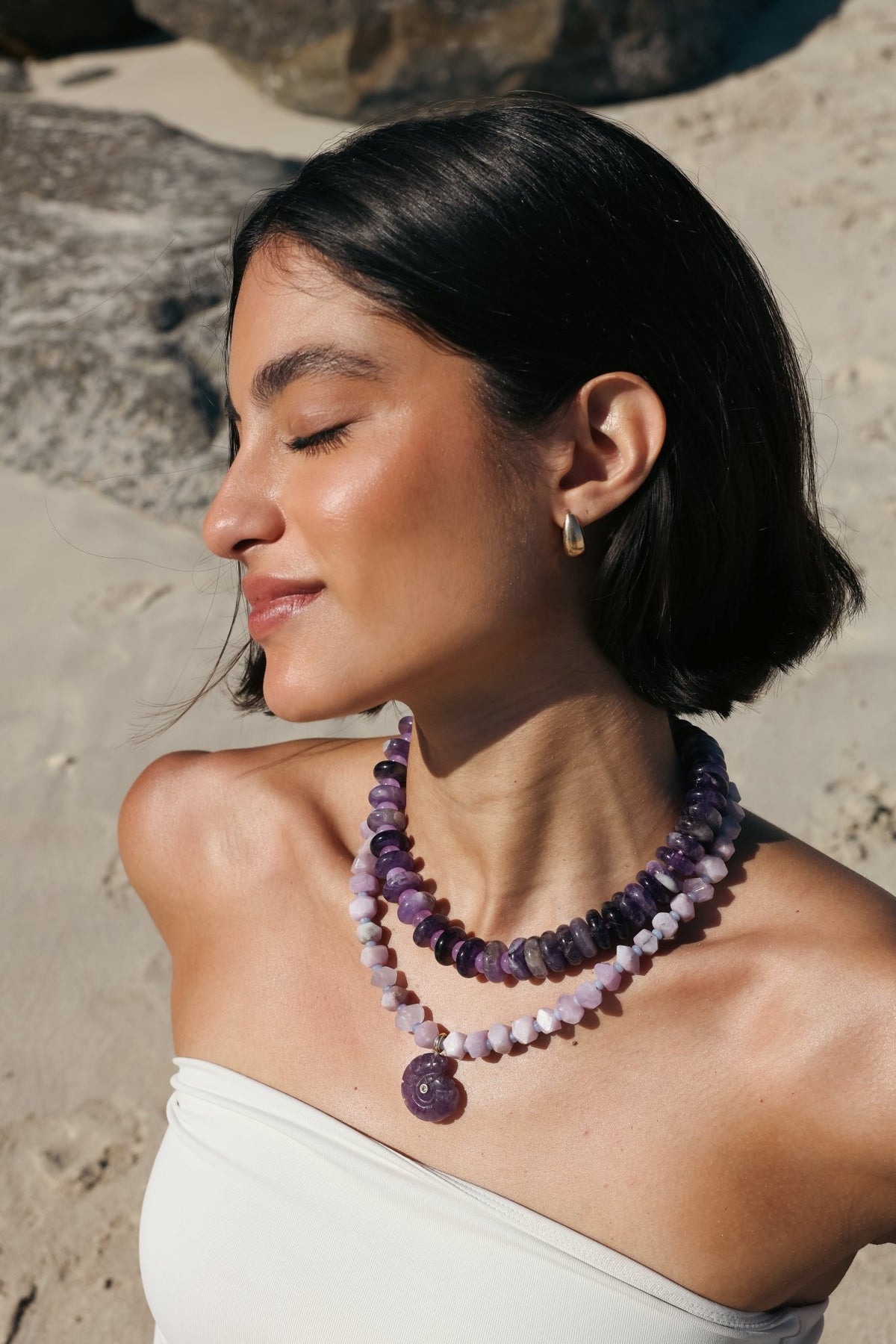 Violet Gemstone Choker - Hannah B by Hannah Bender