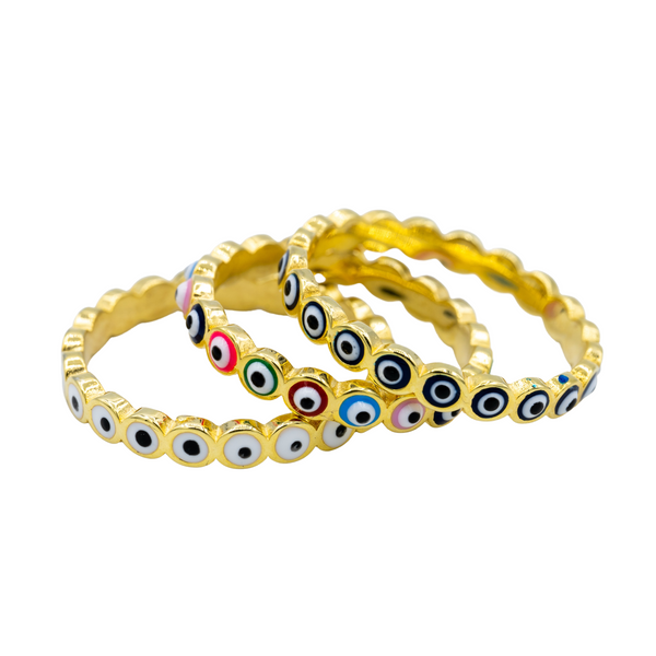 Lucky Evil Eye Cz Ring - Silver & Gold | Alexandra Marks Jewelry