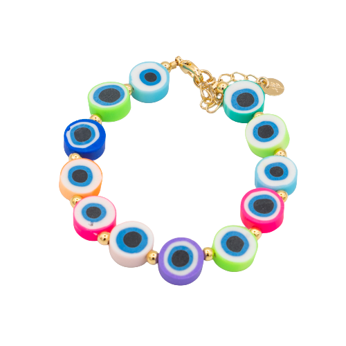The Colorful Evil Eye Clay Bracelet